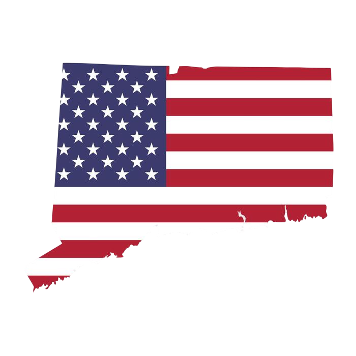 connecticut-state-map-with-american-national-flag