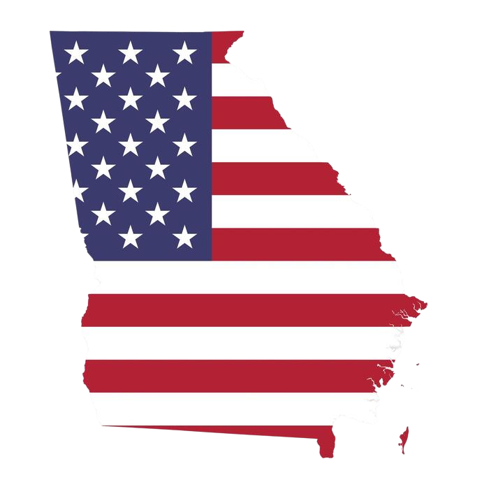 georgia-state-map-with-american-national-flag