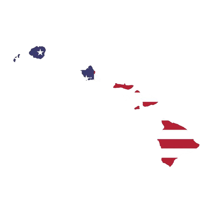 hawaii-state-map-with-american-national-flag