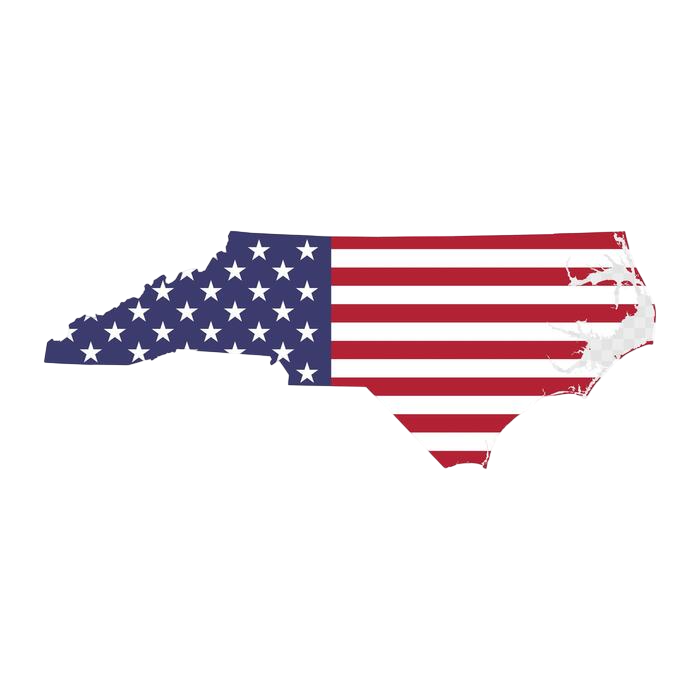 north-carolina-state-map-with-american-national-flag
