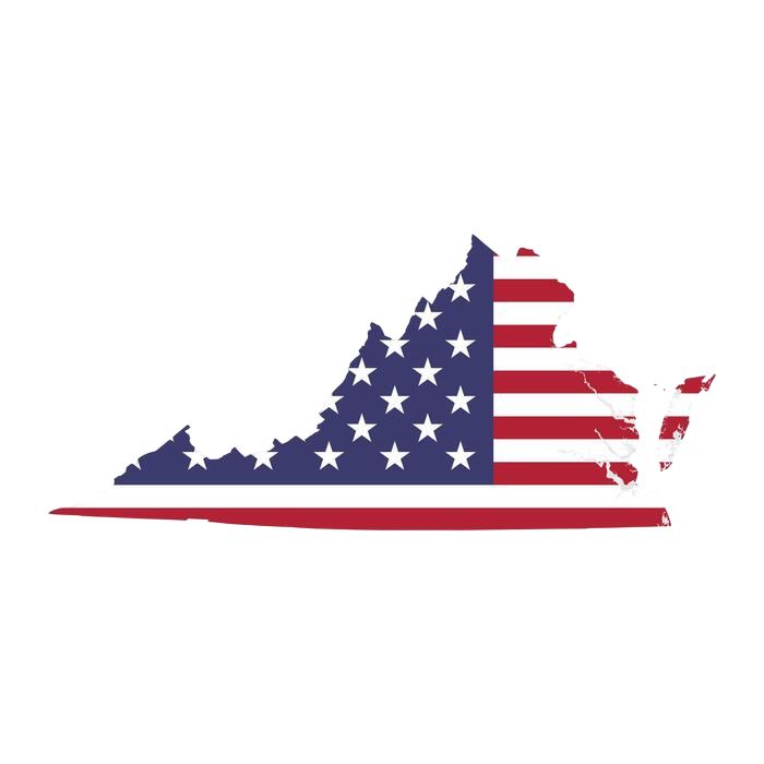 virginia-state-map-with-american-national-flag